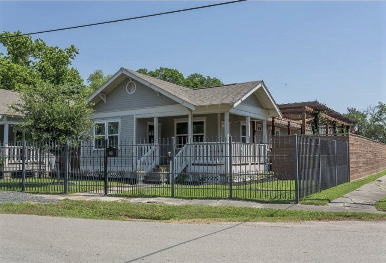 Front exterior of the Craftsman bungalow at 4121 Rusk Street