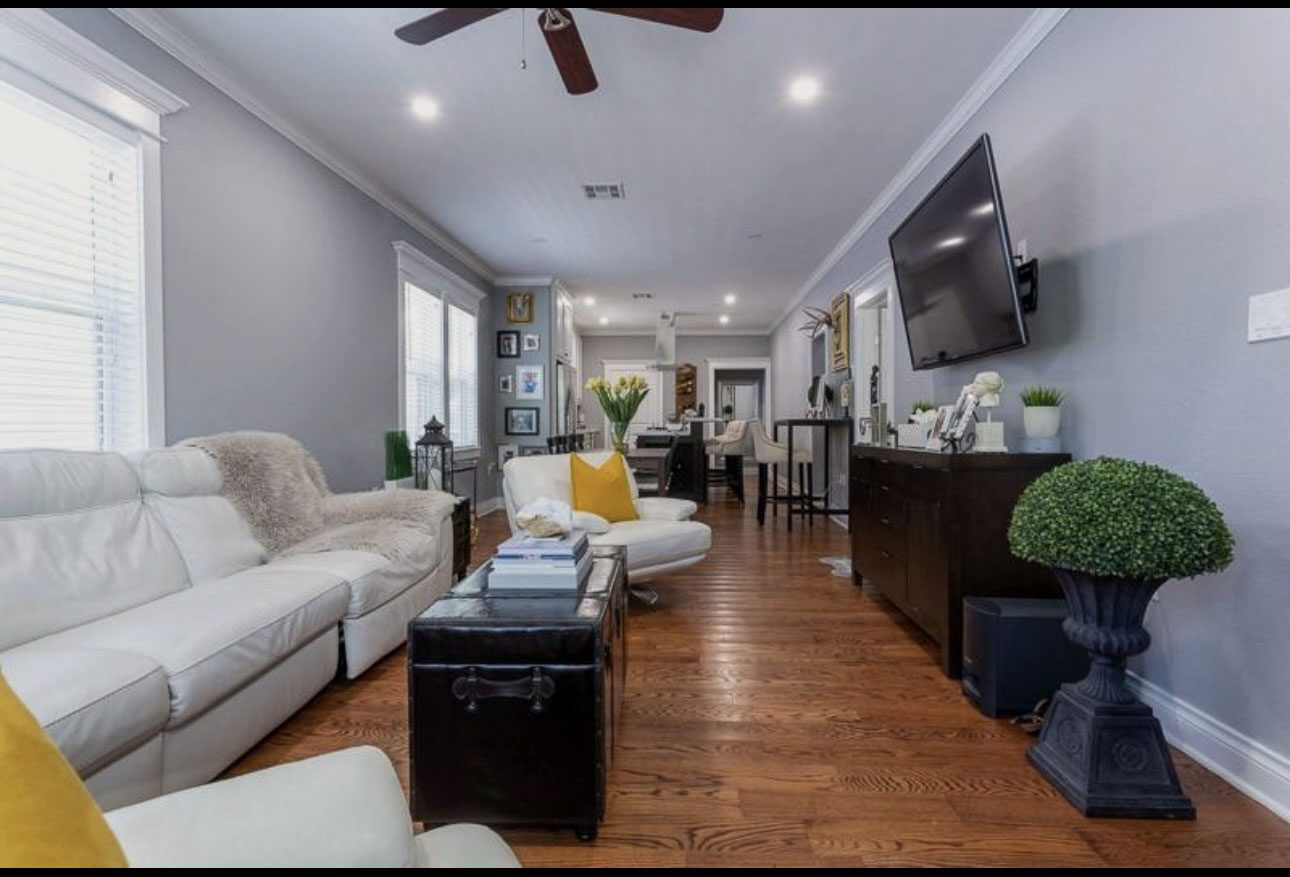 Living room with wood flooring at 4121 Rusk Street
