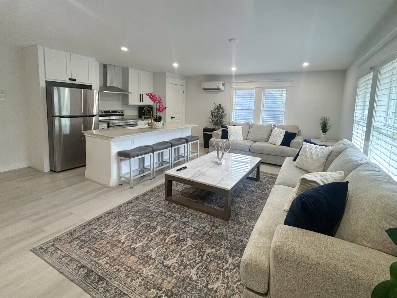 Unit 4 living room and kitchen at The Lockwood